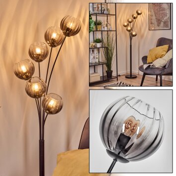 Koyoto Staande lamp 40 cm Duidelijk, Rookkleurig, 6-lichts