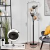 Koyoto Staande lamp 40 cm Amber, Duidelijk, Rookkleurig, 6-lichts