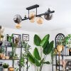 Chehalis Plafondlamp, Kogellampje Amber, Duidelijk, Rookkleurig, 8-lichts