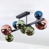 Chehalis Plafondlamp, Kogellampje Blauw, Groen, Koperkleurig, 8-lichts