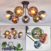 Koyoto Plafondlamp, Kogellampje 82 cm Blauw, Groen, Duidelijk, Koperkleurig, 7-lichts