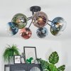 Koyoto Plafondlamp, Kogellampje 82 cm Blauw, Groen, Duidelijk, Koperkleurig, 7-lichts