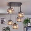 Ripoll Plafondlamp, Kogellampje Duidelijk, Rookkleurig, 5-lichts