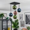 Gastor Plafondlamp, Kogellampje Blauw, Groen, Koperkleurig, 5-lichts