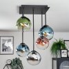 Gastor Plafondlamp, Kogellampje Blauw, Chroom, Groen, Duidelijk, Koperkleurig, Rookkleurig, 5-lichts