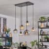 Koyoto Hanglamp, Kogellampje, Hanglamp Amber, Duidelijk, Rookkleurig, 6-lichts