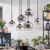 Koyoto Hanglamp, Kogellampje, Hanglamp Duidelijk, Rookkleurig, 6-lichts