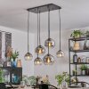 Koyoto Hanglamp, Kogellampje, Hanglamp Duidelijk, Rookkleurig, 6-lichts