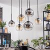 Koyoto Hanglamp, Kogellampje, Hanglamp Amber, Duidelijk, Rookkleurig, 6-lichts