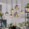 Koyoto Hanglamp, Kogellampje, Hanglamp Amber, Duidelijk, Rookkleurig, 6-lichts