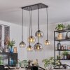 Koyoto Hanglamp, Kogellampje, Hanglamp Amber, Duidelijk, Rookkleurig, 6-lichts