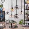 Koyoto Hanglamp, Kogellampje, Hanglamp Amber, Duidelijk, Rookkleurig, 6-lichts