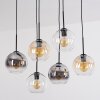 Koyoto Hanglamp, Kogellampje, Hanglamp Amber, Duidelijk, Rookkleurig, 6-lichts