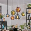 Koyoto Hanglamp, Kogellampje, Hanglamp Blauw, Groen, Koperkleurig, 6-lichts
