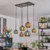 Koyoto Hanglamp, Kogellampje, Hanglamp Blauw, Groen, Koperkleurig, 6-lichts
