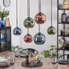 Koyoto Hanglamp, Kogellampje, Hanglamp Blauw, Groen, Koperkleurig, 6-lichts
