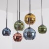 Koyoto Hanglamp, Kogellampje, Hanglamp Blauw, Goud, Groen, Koperkleurig, 6-lichts