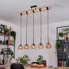 Koyoto Hanglamp, Kogellampje, Hanglamp Natuurlijke kleuren, Zwart, 5-lichts