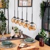 Koyoto Hanglamp, Kogellampje, Hanglamp Natuurlijke kleuren, Zwart, 5-lichts