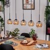 Koyoto Hanglamp, Kogellampje, Hanglamp Natuurlijke kleuren, Zwart, 5-lichts