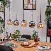 Koyoto Hanglamp, Kogellampje, Hanglamp Natuurlijke kleuren, Zwart, 5-lichts