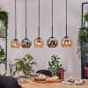 Koyoto Hanglamp, Kogellampje, Hanglamp Natuurlijke kleuren, Zwart, 5-lichts