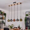 Koyoto Hanglamp, Kogellampje, Hanglamp Natuurlijke kleuren, Zwart, 5-lichts