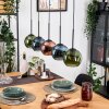 Koyoto Hanglamp, Kogellampje, Hanglamp Natuurlijke kleuren, Zwart, 5-lichts
