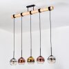 Koyoto Hanglamp, Kogellampje, Hanglamp Natuurlijke kleuren, Zwart, 5-lichts