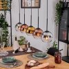 Koyoto Hanglamp, Kogellampje, Hanglamp Natuurlijke kleuren, Zwart, 5-lichts