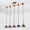 Koyoto Hanglamp, Kogellampje, Hanglamp Natuurlijke kleuren, Zwart, 5-lichts