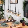 Koyoto Hanglamp, Kogellampje, Hanglamp Natuurlijke kleuren, Zwart, 5-lichts