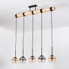Koyoto Hanglamp, Kogellampje, Hanglamp Natuurlijke kleuren, Zwart, 5-lichts