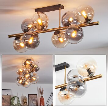 Gastor Plafondlamp, Kogellampje Goud, Zwart, 8-lichts