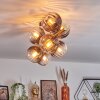 Koyoto Plafondlamp, Kogellampje Goud, Zwart, 8-lichts