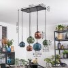 Ripoll Hanglamp, Kogellampje, Hanglamp Blauw, Groen, Koperkleurig, 6-lichts