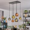 Ripoll Hanglamp, Kogellampje, Hanglamp Blauw, Groen, Koperkleurig, 6-lichts