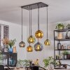 Ripoll Hanglamp, Kogellampje, Hanglamp Blauw, Goud, Groen, 6-lichts