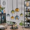 Koyoto Hanglamp, Kogellampje, Hanglamp Blauw, Goud, Groen, Duidelijk, 6-lichts