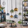 Koyoto Hanglamp, Kogellampje, Hanglamp Blauw, Goud, Groen, Duidelijk, 6-lichts