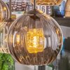 Koyoto Hanglamp, Kogellampje, Hanglamp Amber, Duidelijk, Rookkleurig, 6-lichts