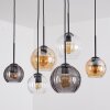Koyoto Hanglamp, Kogellampje, Hanglamp Amber, Duidelijk, Rookkleurig, 6-lichts