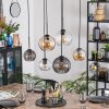 Koyoto Hanglamp, Kogellampje, Hanglamp Amber, Duidelijk, Rookkleurig, 6-lichts