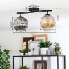 Ripoll Plafondlamp, Kogellampje Amber, Rookkleurig, 2-lichts