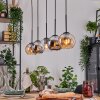 Koyoto Hanglamp, Kogellampje, Hanglamp Natuurlijke kleuren, Zwart, 5-lichts