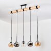 Koyoto Hanglamp, Kogellampje, Hanglamp Natuurlijke kleuren, Zwart, 5-lichts