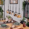Koyoto Hanglamp, Kogellampje, Hanglamp Natuurlijke kleuren, Zwart, 5-lichts