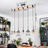 Koyoto Hanglamp, Kogellampje, Hanglamp Natuurlijke kleuren, Zwart, 5-lichts
