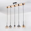Koyoto Hanglamp, Kogellampje, Hanglamp Natuurlijke kleuren, Zwart, 5-lichts