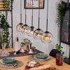 Koyoto Hanglamp, Kogellampje, Hanglamp Natuurlijke kleuren, Zwart, 5-lichts
